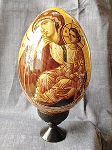 Яйцо пасхальное Божья Матерь Ватопедская