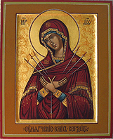 Образ Пресвятой Богородицы Умягчение злых сердец - икона с орнаментом