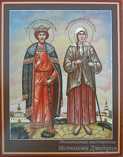 Святые князь Владимир и Ксения Петербургская икона