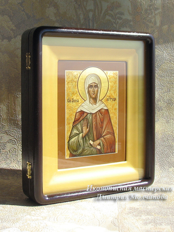 Ikone heilige Anna икона cвятая Анна пророчица освящена ламинирована 8,5x6 cm 