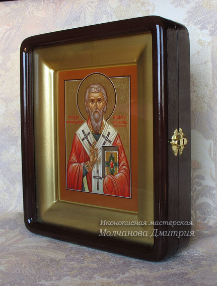 Святой Никита епископ Халкидонский - икона в киоте