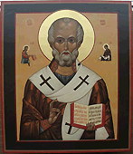 Святой Николай Мирликийский Чудотворец икона 30х35 см